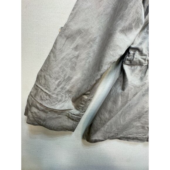 Chicos Womens Jacquard Utility Jacket  Sze 3 Gray Drawstring Waist Travel - Picture 15 of 15